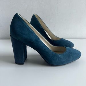Anne Klein blue suede heels.